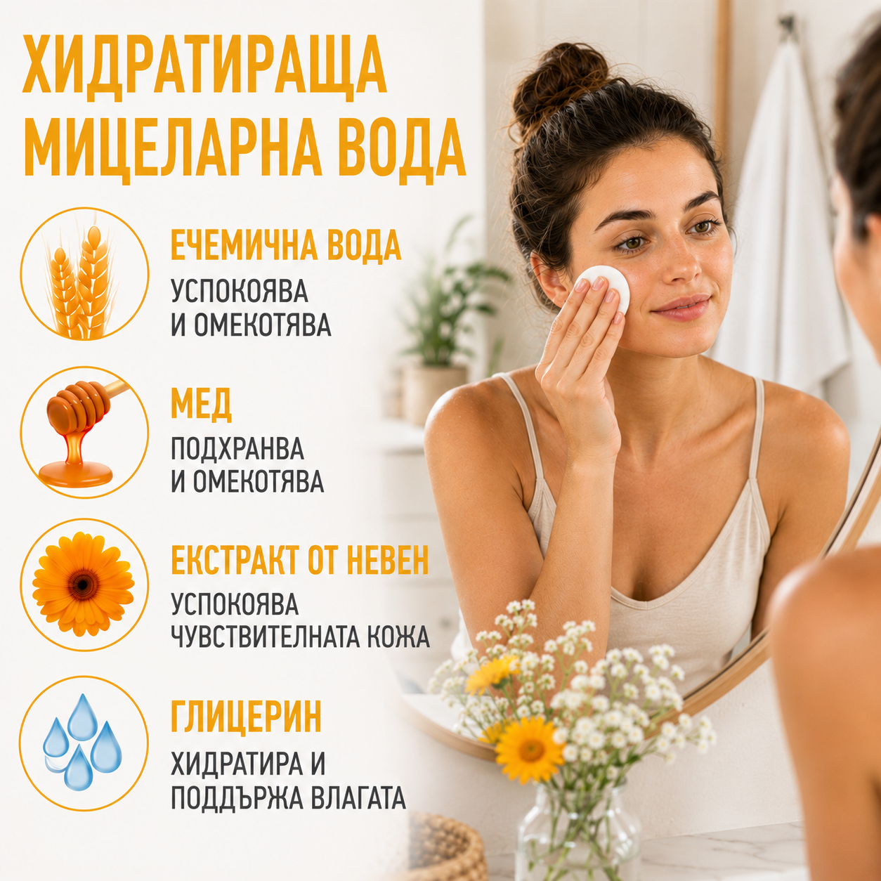 Хидратираща мицеларна вода за суха и чувствителна кожа 200ml